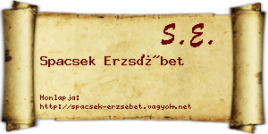 Spacsek Erzsébet névjegykártya