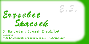 erzsebet spacsek business card